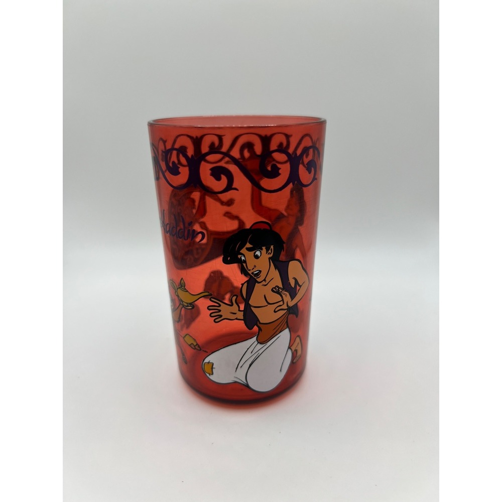 Zak Designs! Disney Aladdin Small Red Acrylic Plastic Drinking‎ Glass Disneyana